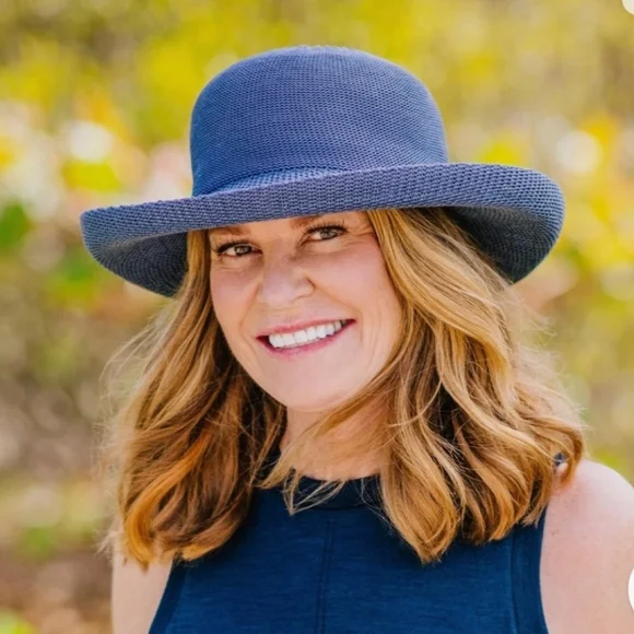 Navy Wallaroo Victoria Packable Sun Hat with Drawstring - Picture 1 of 7